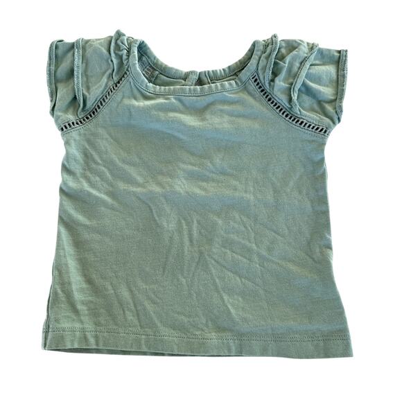 Janie and Jack Green Ruffle Sleeve Top (12-18 Months) - Picture 1 of 4